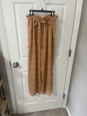 Spoiled Rust Brown Printed Wide-Leg Pants